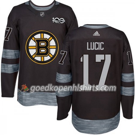 Boston Bruins Milan Lucic 17 1917-2017 100th Anniversary Adidas Zwart Authentic Shirt - Mannen